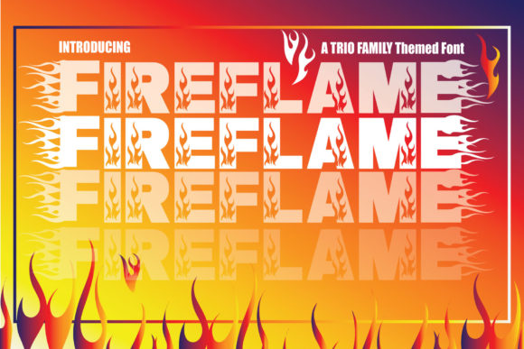 Ignite Your Visual Design with the Fire Flame Trio Font